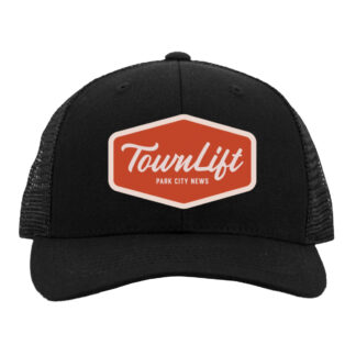 TownLift 6 Panel Trucker Hat Black